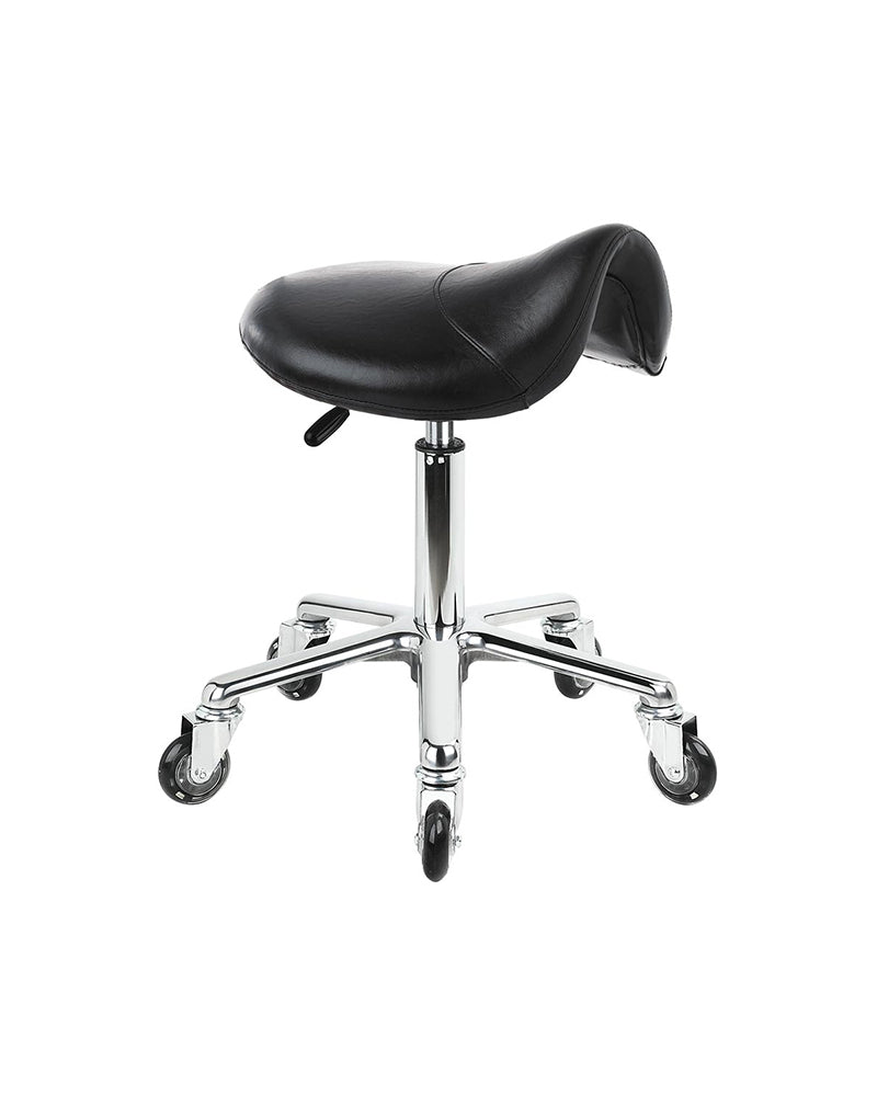 SADDELSTOL SORT MED ROLLERHJUL